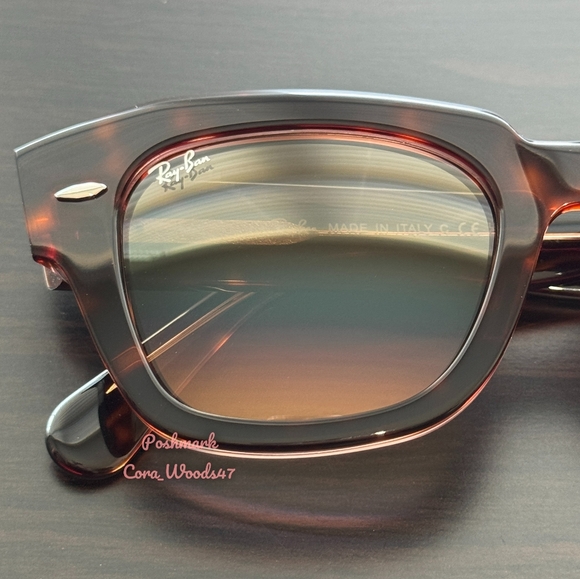 RayBan State Street Tortoise Frame RB2186 Gradient Brown Lens Unisex New - Picture 9 of 17